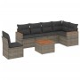 Set de sofás de jardín 7 piezas con cojines ratán PE gris de , Conjuntos de jardín - Ref: Foro24-3226025, Precio: 393,17 €, D...