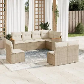 Juego de sofás de jardín con cojines beige 8 pzas ratán PE de , Conjuntos de jardín - Ref: Foro24-3226044, Precio: 522,13 €, ...