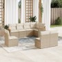 Juego de sofás de jardín con cojines beige 8 pzas ratán PE de , Conjuntos de jardín - Ref: Foro24-3226044, Precio: 485,83 €, ...