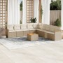 Juego de sofás jardín con cojines beige 10 pzas ratán sintético de , Conjuntos de jardín - Ref: Foro24-3226065, Precio: 590,5...