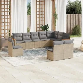 Juego de sofás jardín con cojines beige 10 pzas ratán sintético de , Conjuntos de jardín - Ref: Foro24-3226073, Precio: 600,2...