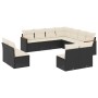 Set de sofás de jardín 11 pzas y cojines ratán sintético negro de , Conjuntos de jardín - Ref: Foro24-3226084, Precio: 578,78...