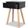 Mesitas de noche 2 uds. madera maciza de pino 40x30x61 cm negro de vidaXL, Mesitas de noche - Ref: Foro24-244741, Precio: 99,...