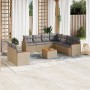 Juego de sofás jardín con cojines beige 10 pzas ratán sintético de , Conjuntos de jardín - Ref: Foro24-3226108, Precio: 594,3...