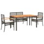 Set de muebles jardín 5 pzas con cojines ratán sintético negro en Conjuntos de jardín | Comprar online en Foru.es