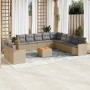 Juego de sofás jardín con cojines beige mezcla 12 pzas ratán PE de , Conjuntos de jardín - Ref: Foro24-3226136, Precio: 766,9...