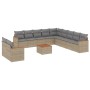 Juego de sofás jardín con cojines beige mezcla 12 pzas ratán PE de , Conjuntos de jardín - Ref: Foro24-3226136, Precio: 766,9...