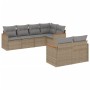 Juego de sofás jardín con cojines beige mezcla 7 pzas ratán PE de , Conjuntos de jardín - Ref: Foro24-3226143, Precio: 464,91...