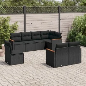 Set de sofás de jardín 8 piezas y cojines ratán sintético negro de , Conjuntos de jardín - Ref: Foro24-3226160, Precio: 555,4...