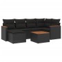 Set de comedor de jardín 7 pzas y cojines ratán sintético negro de , Conjuntos de jardín - Ref: Foro24-3226181, Precio: 417,4...