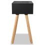 Mesitas de noche 2 uds. madera maciza de pino 40x30x61 cm negro de vidaXL, Mesitas de noche - Ref: Foro24-244741, Precio: 99,...