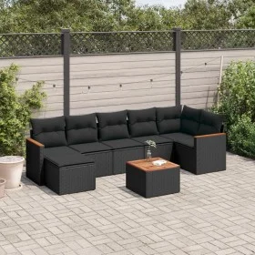 Set de sofás de jardín 8 piezas y cojines ratán sintético negro de , Conjuntos de jardín - Ref: Foro24-3226195, Precio: 488,8...