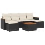 Set de comedor de jardín 7 pzas y cojines ratán sintético negro de , Conjuntos de jardín - Ref: Foro24-3226224, Precio: 340,3...