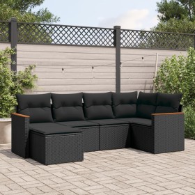 Set de sofás de jardín 6 piezas y cojines ratán sintético negro de , Conjuntos de jardín - Ref: Foro24-3226174, Precio: 375,8...