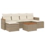 Set sofás de jardín 7 piezas y cojines ratán sintético beige de , Conjuntos de jardín - Ref: Foro24-3226226, Precio: 377,08 €...