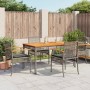 Set comedor de jardín 5 piezas con cojines ratán sintético gris en Conjuntos de jardín | Comprar online en Foru.es