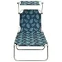 Tumbona plegable con toldo de acero estampado de hojas de , Tumbonas - Ref: Foro24-310328, Precio: 60,69 €, Descuento: %