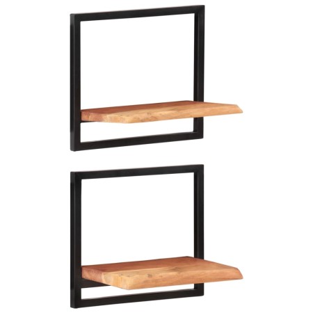 Estantes de pared 2 unidades madera maciza acacia 40x24x35 cm de , Estantes y estanterías - Ref: Foro24-338460, Precio: 60,34...