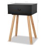 Mesitas de noche 2 uds. madera maciza de pino 40x30x61 cm negro de vidaXL, Mesitas de noche - Ref: Foro24-244741, Precio: 99,...