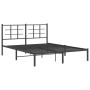 Estructura de cama con cabecero metal negro 150x200 cm de , Camas y somieres - Ref: Foro24-355563, Precio: 103,94 €, Descuent...