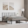 Estructura de cama con cabecero metal negro 150x200 cm de , Camas y somieres - Ref: Foro24-355563, Precio: 103,94 €, Descuent...