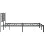 Estructura de cama con cabecero metal negro 150x200 cm de , Camas y somieres - Ref: Foro24-355563, Precio: 103,94 €, Descuent...