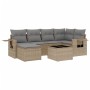 Set sofás de jardín 7 piezas y cojines ratán sintético beige de , Conjuntos de jardín - Ref: Foro24-3252806, Precio: 477,76 €...