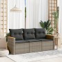 Set de sofá de jardín 3 pzas y cojines ratán sintético gris de , Conjuntos de jardín - Ref: Foro24-3225759, Precio: 180,05 €,...