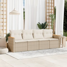 Juego de sofás jardín con cojines 4 pzas ratán sintético beige de , Conjuntos de jardín - Ref: Foro24-3225771, Precio: 245,44...
