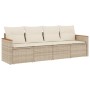 Juego de sofás jardín con cojines 4 pzas ratán sintético beige de , Conjuntos de jardín - Ref: Foro24-3225771, Precio: 245,44...