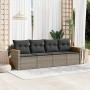 Set de sofás de jardín 4 pzas y cojines ratán sintético gris de , Conjuntos de jardín - Ref: Foro24-3225773, Precio: 227,66 €...