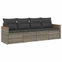 Set de sofás de jardín 4 pzas y cojines ratán sintético gris de , Conjuntos de jardín - Ref: Foro24-3225773, Precio: 227,66 €...