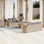 Juego de sofás jardín con cojines beige mezcla 6 pzas ratán PE de , Conjuntos de jardín - Ref: Foro24-3225786, Precio: 374,45...