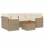 Set sofás de jardín 7 piezas y cojines ratán sintético beige de , Conjuntos de jardín - Ref: Foro24-3225799, Precio: 449,18 €...