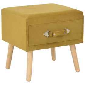 Mesita de noche color mostaza 40x35x40 cm terciopelo de vidaXL, Mesitas de noche - Ref: Foro24-247539, Precio: 54,01 €, Descu...