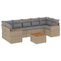 Juego de sofás jardín con cojines beige mezcla 8 pzas ratán PE de , Conjuntos de jardín - Ref: Foro24-3225814, Precio: 498,74...
