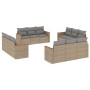 Juego de sofás jardín con cojines beige mezcla 12 pzas ratán PE de , Conjuntos de jardín - Ref: Foro24-3225835, Precio: 808,5...