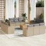 Juego de sofás jardín con cojines beige mezcla 13 pzas ratán PE de , Conjuntos de jardín - Ref: Foro24-3225842, Precio: 873,5...