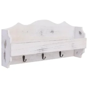 White wooden wall coat rack 50x10x23 cm by vidaXL, Hat and coat racks - Ref: Foro24-284231, Price: 39,88 €, Discount: %