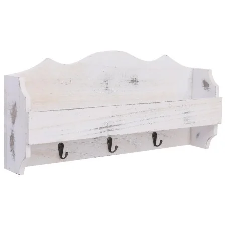 Perchero de pared de madera blanco 50x10x23 cm de vidaXL, Percheros para sombreros y abrigos - Ref: Foro24-284231, Precio: 39...