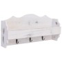 Perchero de pared de madera blanco 50x10x23 cm de vidaXL, Percheros para sombreros y abrigos - Ref: Foro24-284231, Precio: 40...