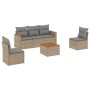 Juego de sofás jardín con cojines beige mezcla 6 pzas ratán PE de , Conjuntos de jardín - Ref: Foro24-3225856, Precio: 341,55...