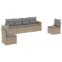 Juego de sofás jardín con cojines beige mezcla 6 pzas ratán PE de , Conjuntos de jardín - Ref: Foro24-3225863, Precio: 341,91...
