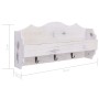 Perchero de pared de madera blanco 50x10x23 cm de vidaXL, Percheros para sombreros y abrigos - Ref: Foro24-284231, Precio: 40...