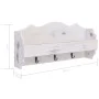 Perchero de pared de madera blanco 50x10x23 cm de vidaXL, Percheros para sombreros y abrigos - Ref: Foro24-284231, Precio: 39...