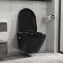 Spülrandloses Wand-WC aus schwarzer Keramik von vidaXL, Badezimmer - Ref: Foro24-145238, Preis: 230,15 €, Rabatt: %