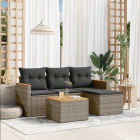 Juego de sofás jardín con cojines 5 pzas ratán sintético gris de , Conjuntos de jardín - Ref: Foro24-3225913, Precio: 258,08 ...
