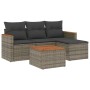 Juego de sofás jardín con cojines 5 pzas ratán sintético gris de , Conjuntos de jardín - Ref: Foro24-3225913, Precio: 258,08 ...