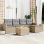 Juego de sofás jardín con cojines beige mezcla 6 pzas ratán PE de , Conjuntos de jardín - Ref: Foro24-3225926, Precio: 325,70...