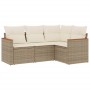 Juego de sofás jardín con cojines 4 pzas ratán sintético beige de , Conjuntos de jardín - Ref: Foro24-3225932, Precio: 279,89...